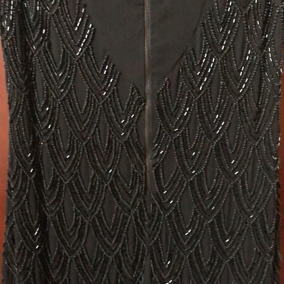 Alice + Olivia Augustine Dress. Size 8. Silk Black Beaded. - Picture 12 of 14